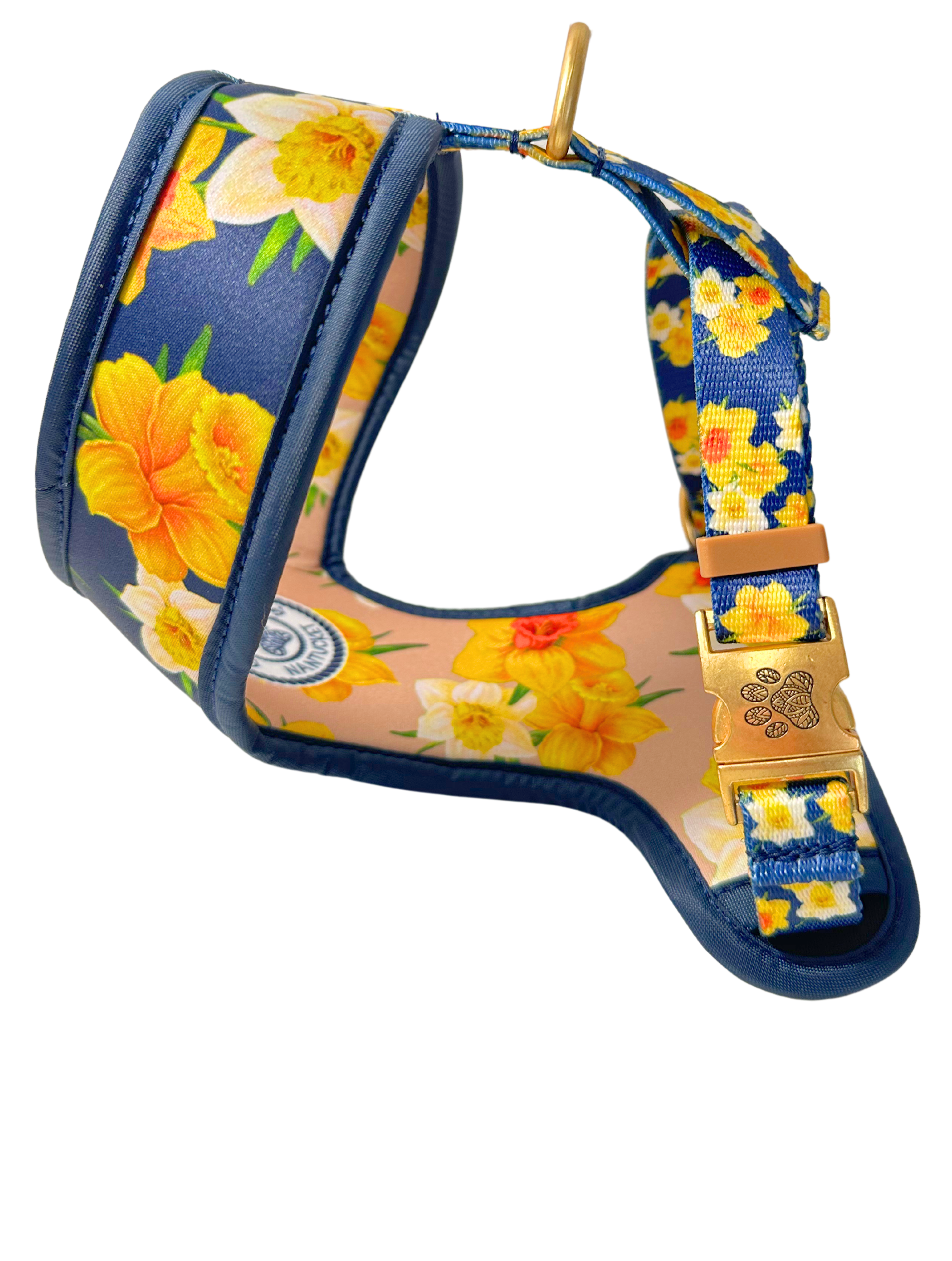 22K Gold Nantucket Daffodil Tan - Navy Reversible Harness