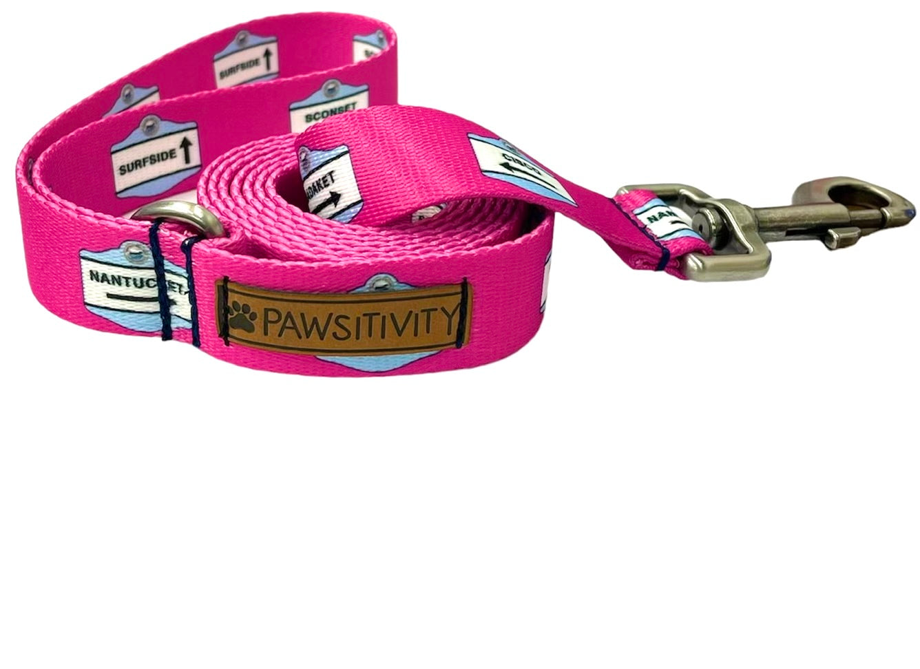 Nantucket Pink Beach Signs Leash
