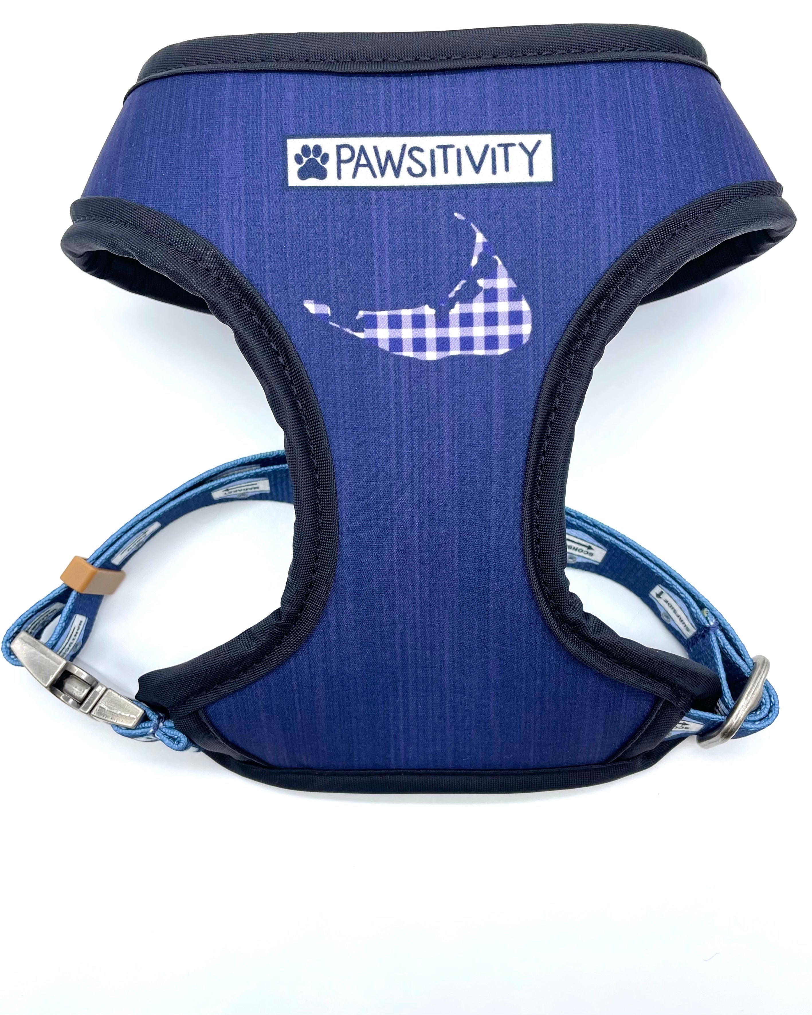 Nantucket Beach Signs - Gingham Island Navy Reversible Harness