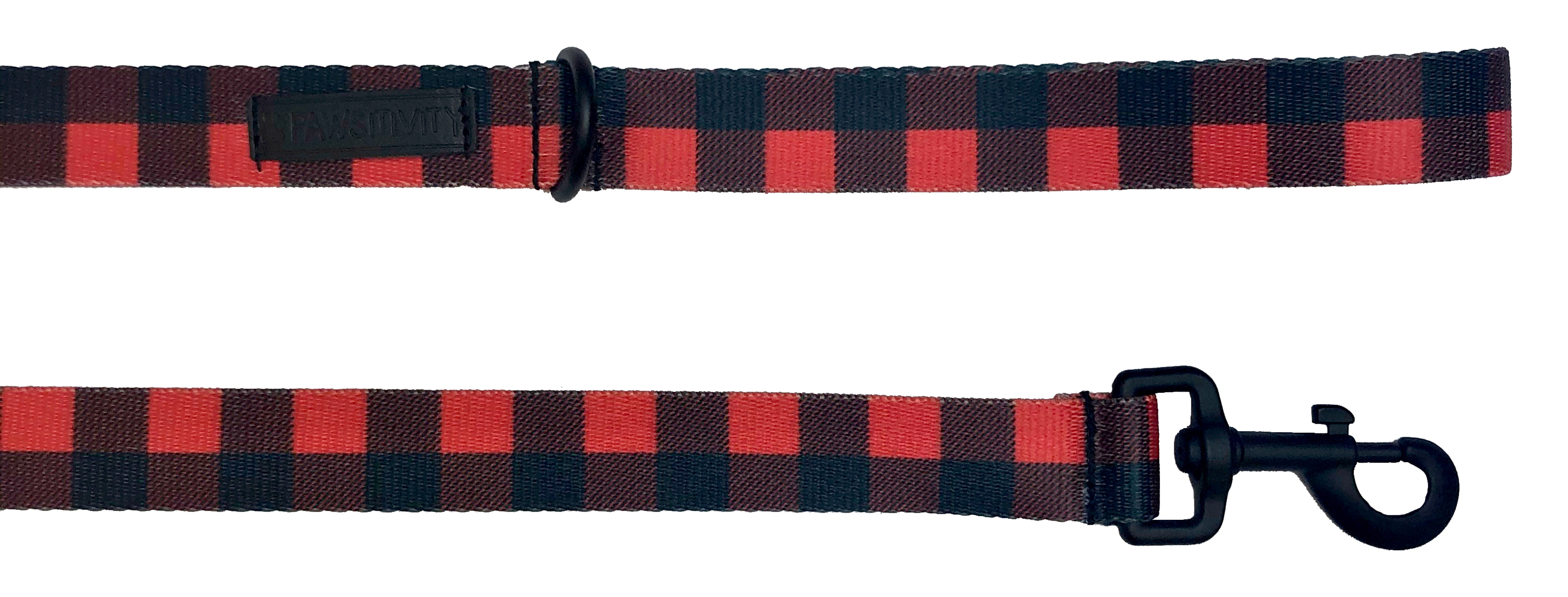 Matte Black Buffalo Plaid Leash