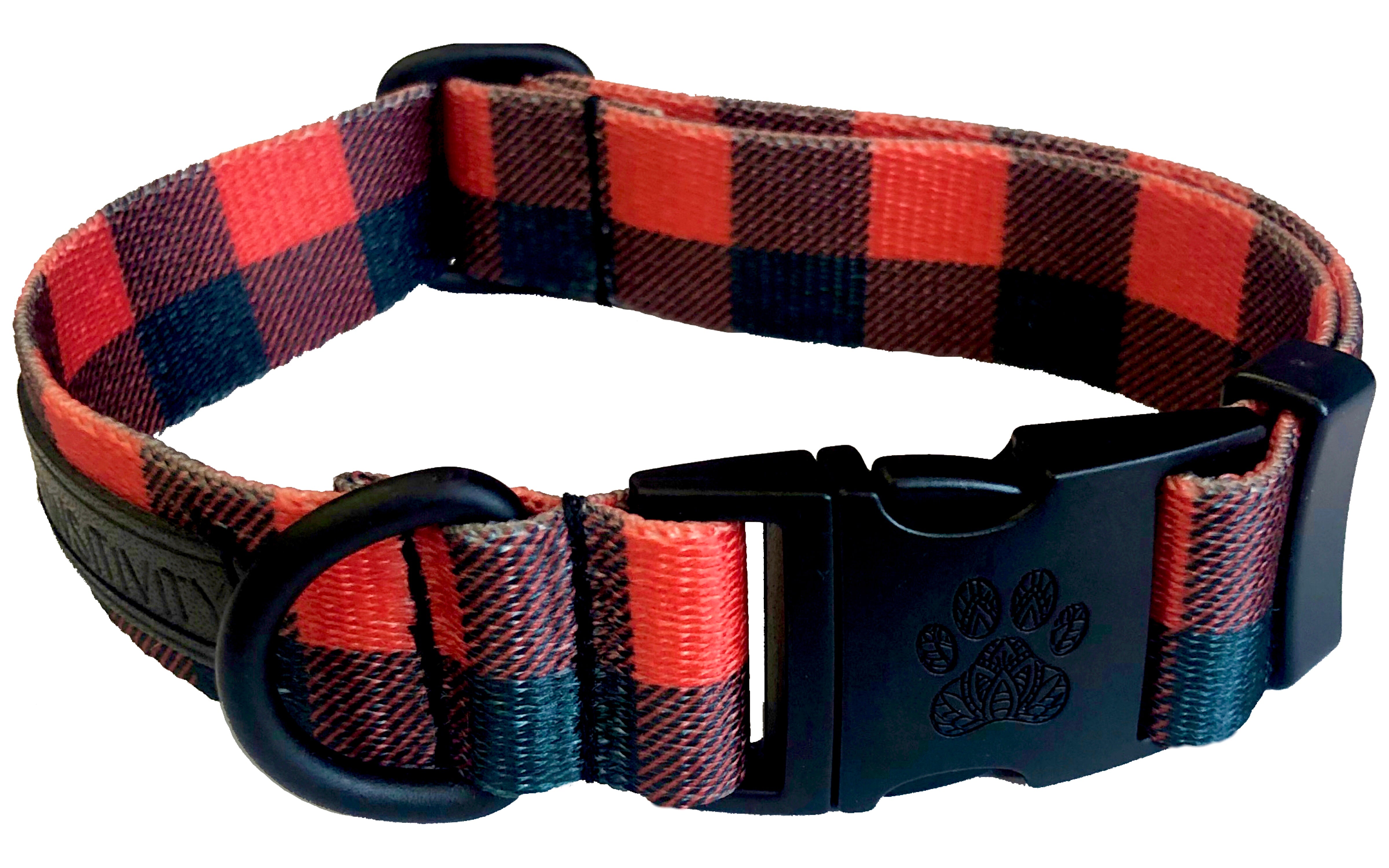 Matte Black Buffalo Plaid Collar