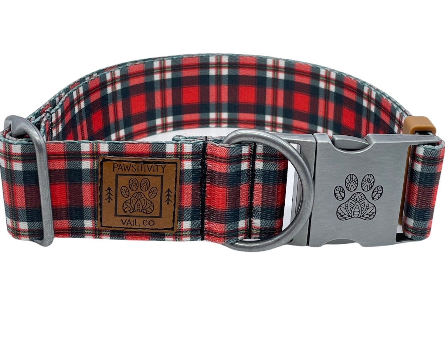 Black White Red Plaid Collar