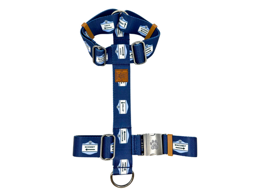 Navy Nantucket Signs Strap Harness