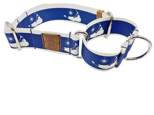 Navy With Cream Nantucket Islands Martingale Collar