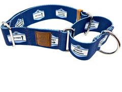 Nantucket Beach Signs Navy Martingale Collar