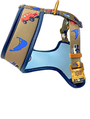 22K Gold Olive Vintage Truck - Baby Blue Reversible Harness