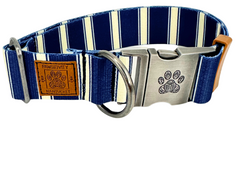 Navy Cream Stripe Collar