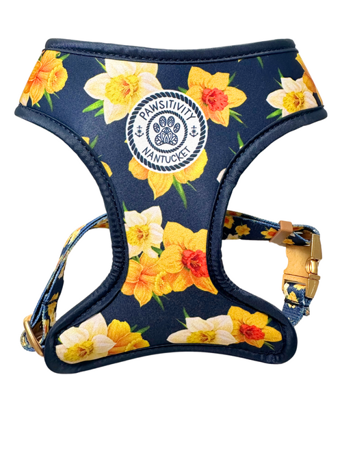 22K Gold Nantucket Daffodil Tan - Navy Reversible Harness