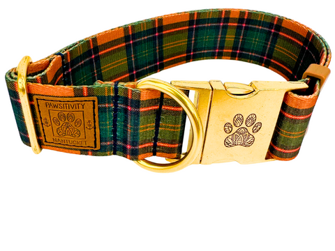 Hunter Green Plaid Collar