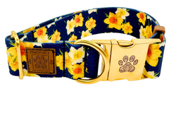 Navy Daffodils 22K Gold Collar