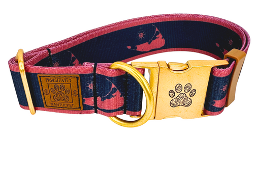 Navy with Nantucket Reds Island 22k Gold Collar