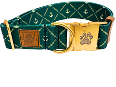 Hunter Green Anchor Chains 22K Gold Collar