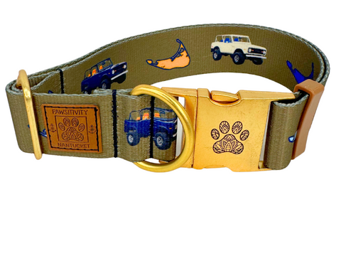 Olive Truck Island Martingale Collar