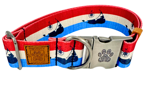 Nantucket Red White Blue Islands Collar