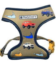 22K Gold Olive Vintage Truck - Baby Blue Reversible Harness
