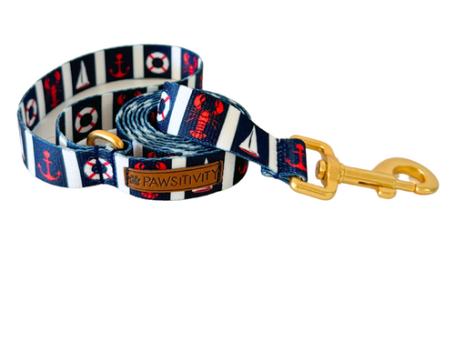 22K Red White Blue Nautical Leash