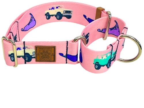 Pink Truck Island Martingale Collar