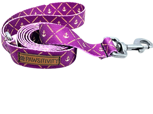 Nantucket Purple Chain Anchor Leash