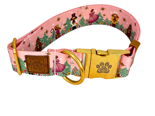 Holiday Pink Nutcracker 22k Gold Collar