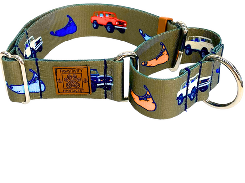 Olive Truck Island Martingale Collar