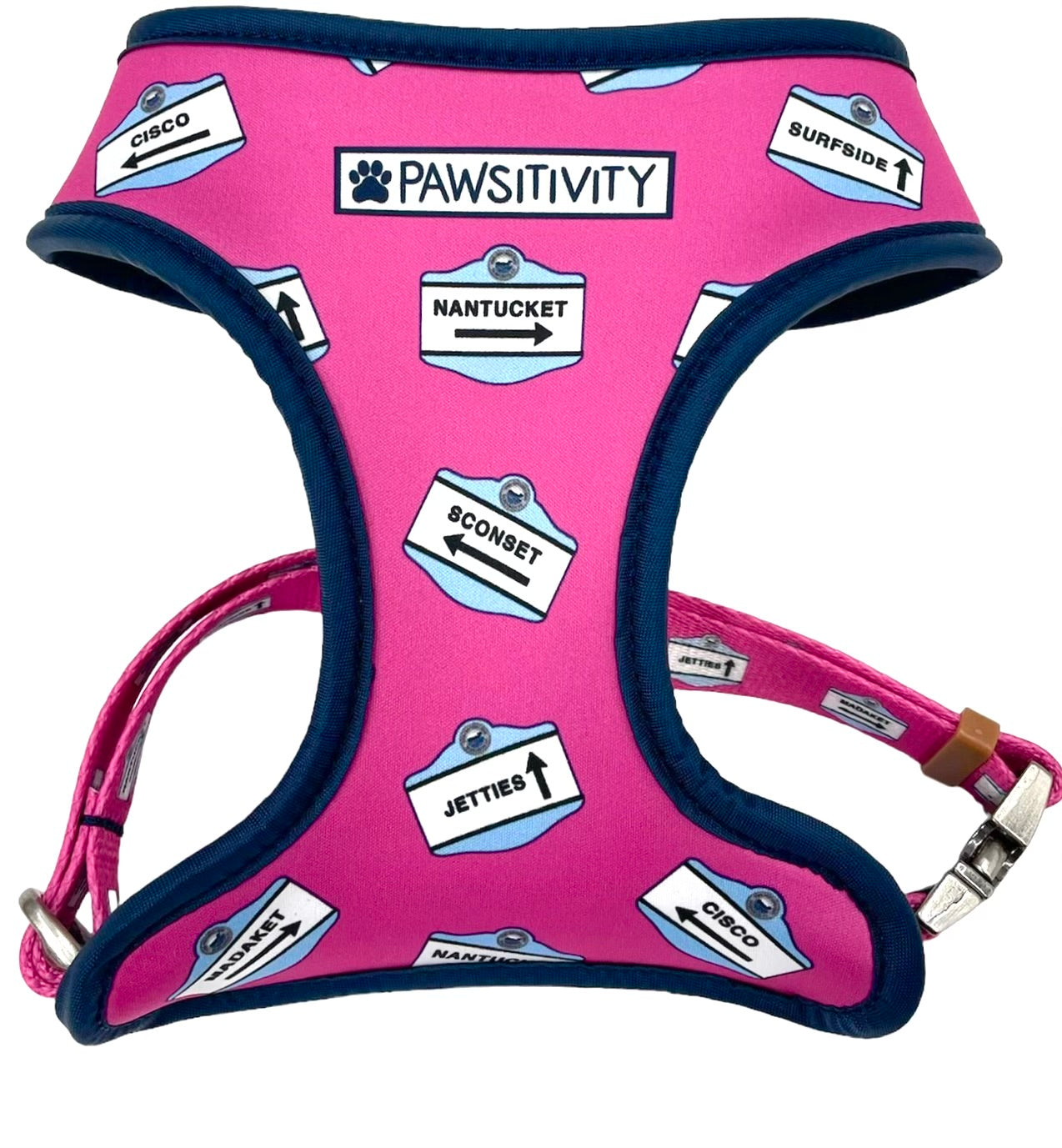Pink Nantucket Beach Signs - Solid Pink Reversible Harness