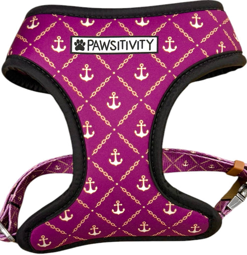 Purple Anchor- Purple Plaid Reversible Harness