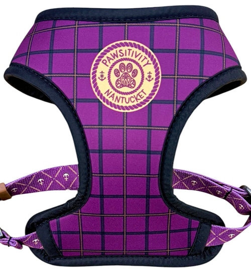 Purple Anchor- Purple Plaid Reversible Harness