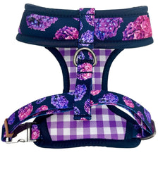 Midnight Hydrangea - Purple Plaid Reversible Harness