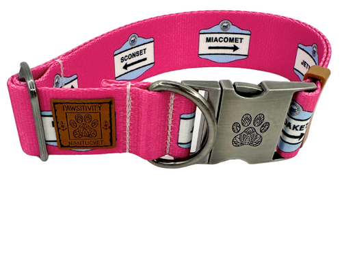 Nantucket Pink Beach Signs Collar