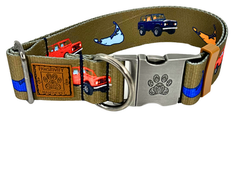 Olive Truck Island Martingale Collar