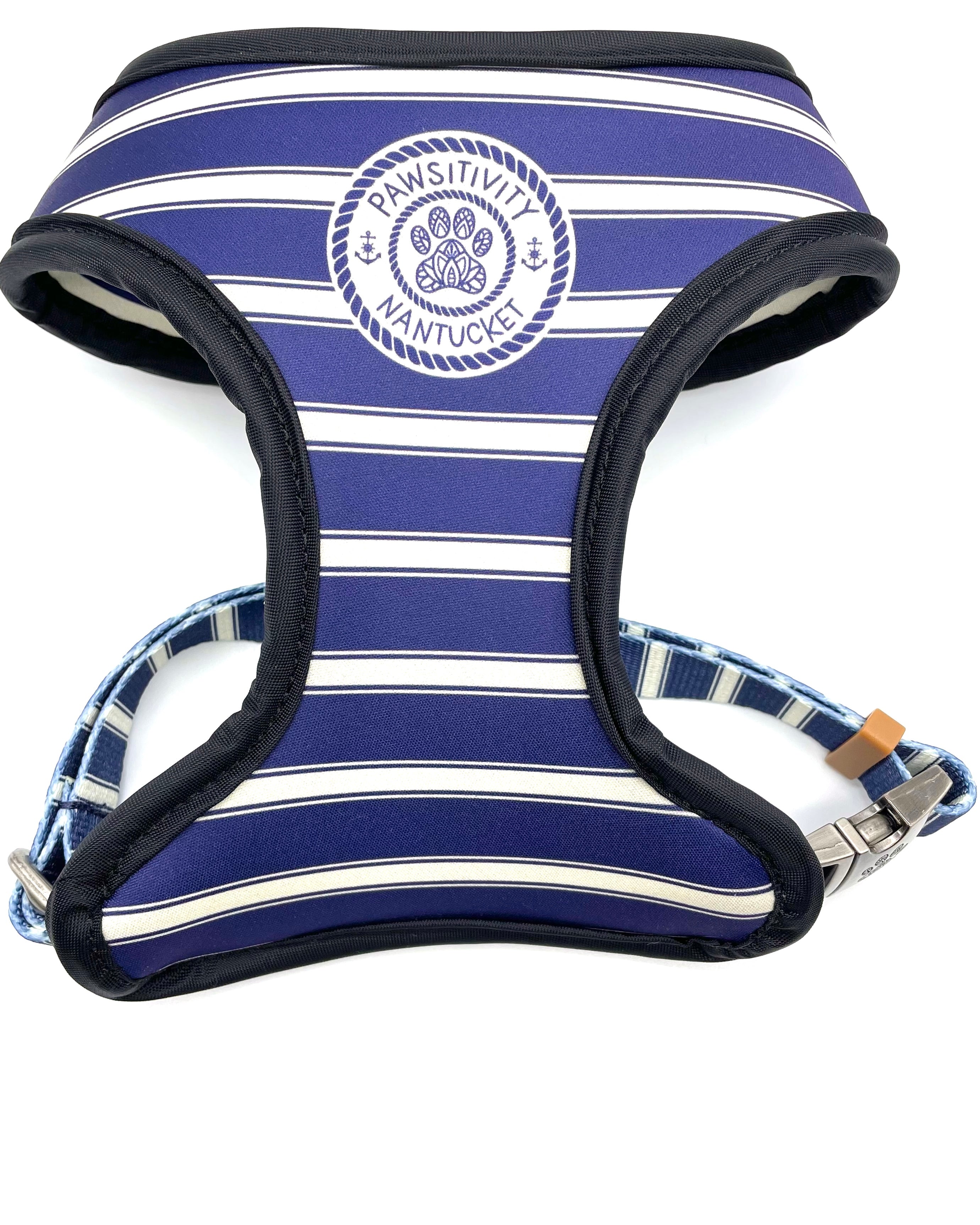 Navy Cream Stripe - Nantucket Island Reversible Harness
